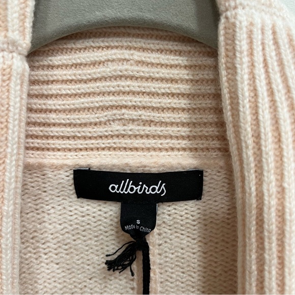 ALLBIRDS The Cardi Long Duster Cardigan 100% Merino Wool Aspen Peach Pink Small - Picture 6 of 12